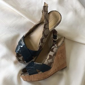 Coach Signature Heeled Wedge Sandals